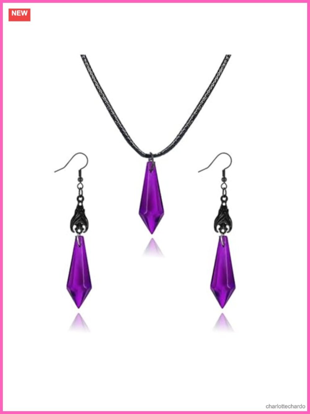 Gothic Bat Necklace Earrings Set Crystal Alloy Halloween Costume Jewelry